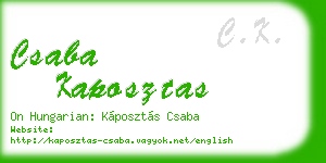 csaba kaposztas business card